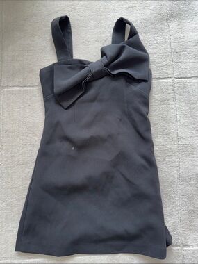 English Factory Black Mini Dress with Statement Bow